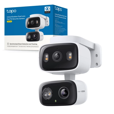 13082.jpg.480 Cámara de seguridad exterior TP-Link Tapo C246D con doble lente, función panorámica e inclinación, visión nocturna y focos.