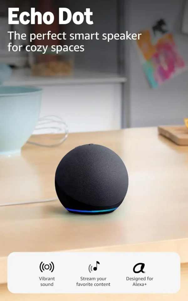 61J2sQtBYDL._AC_SL1500_ Amazon Echo Dot: parlante Alexa con sonido vibrante, ideal para dormitorios, comedores y oficinas (carbón)