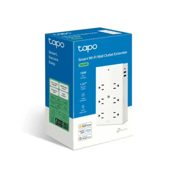 TOMACORRIENTE SMART WIFI TPLINK TAPO P306 6 TOMAS – USB-Cx1 USB-Ax2